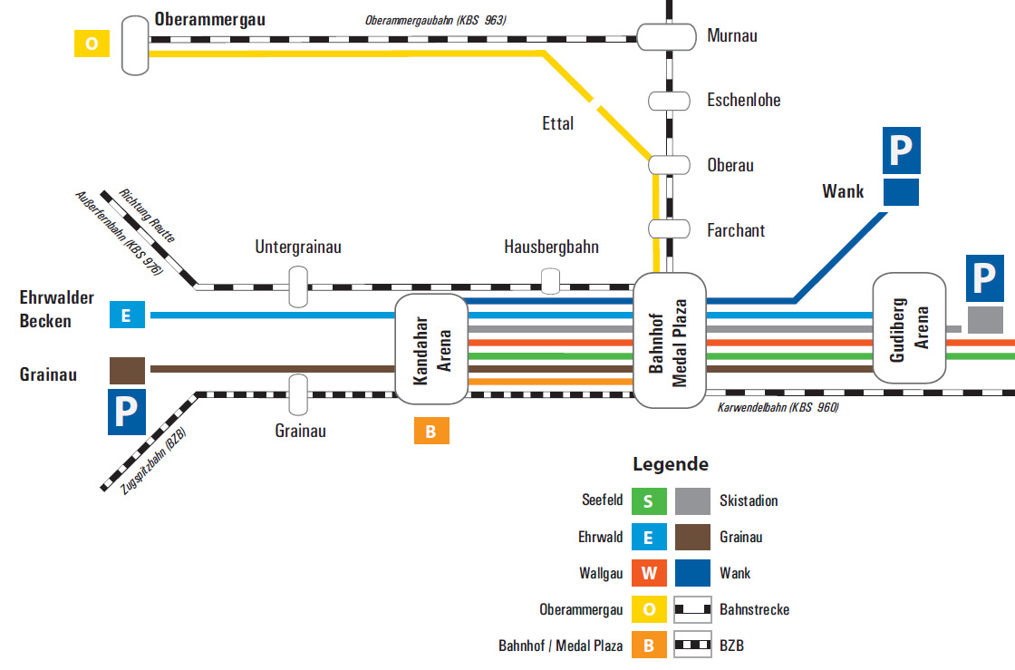 Ski-WM Garmisch Anfahrtplan Bus - Bahn Ski-WM Garmisch Anfahrtplan Bus - Bahn